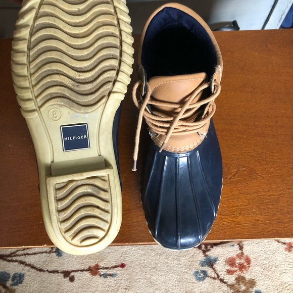 Tommy Hilfiger Women's Heat Rain Snow Boot (Navy & Tan) w/Tommy Stripes Back, 8 - Picture 12 of 17